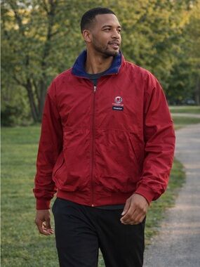 Vintage Patagonia Fleece Inside Bomber Jacket Mens Red Full Zip 90s Size Medium